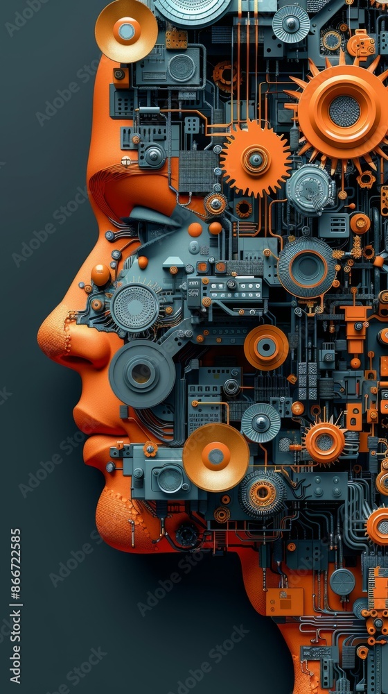 Robotic Head with Gears and Circuitry Robotic Head with Gears and Circuitry