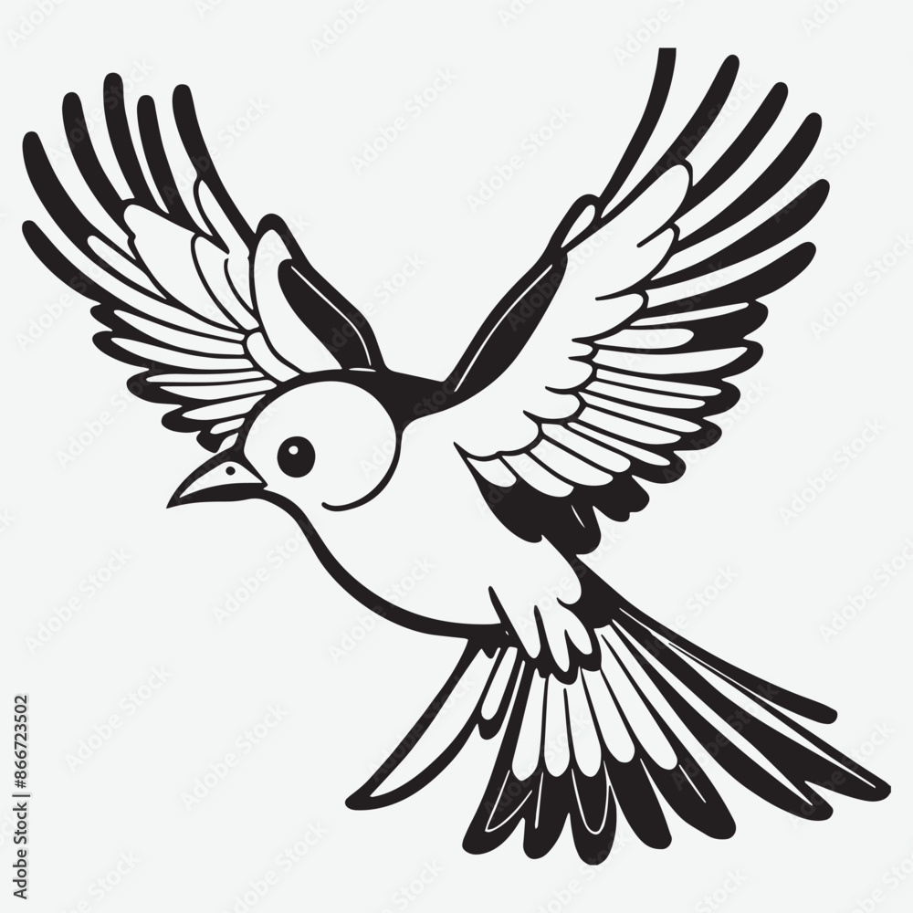 Fototapeta premium Bird Watching Vector Silhouette