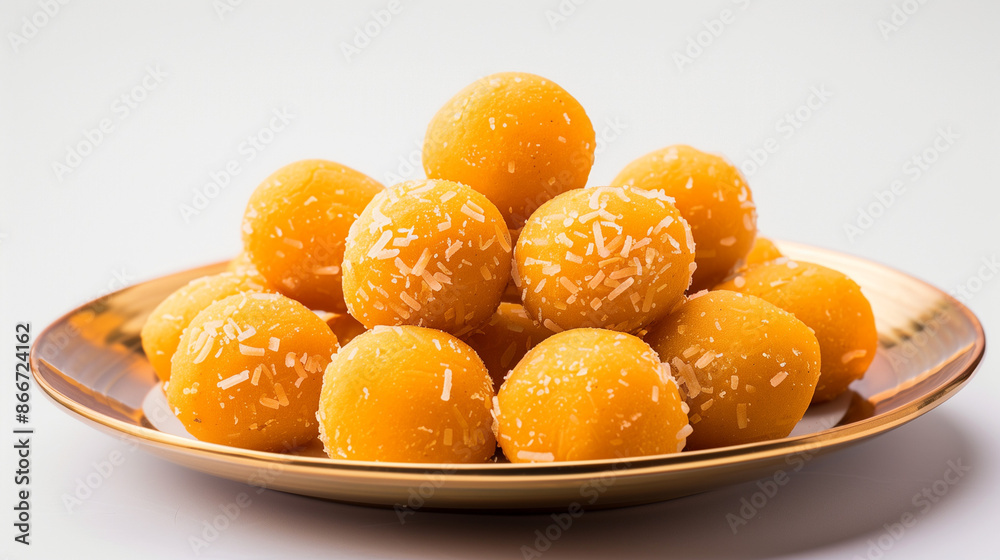 Indian sweets white plate isolated on white background Indian sweets white plate isolated on white background
