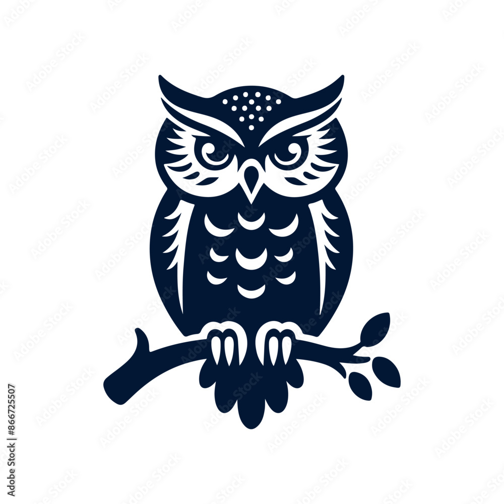 Obraz premium vector Owl silhouette design illustration template