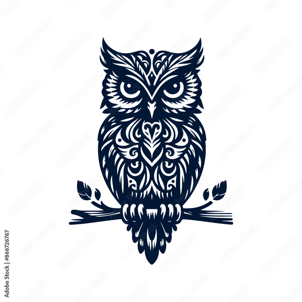 Fototapeta premium vector Owl silhouette design illustration template