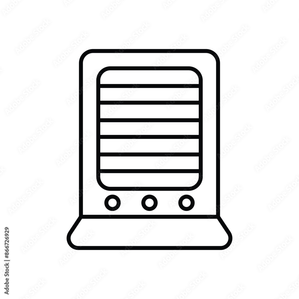 electric heater icon with white background vector stock illustration