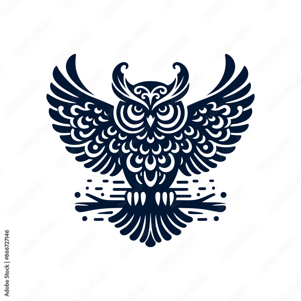 Obraz premium vector Owl silhouette design illustration template