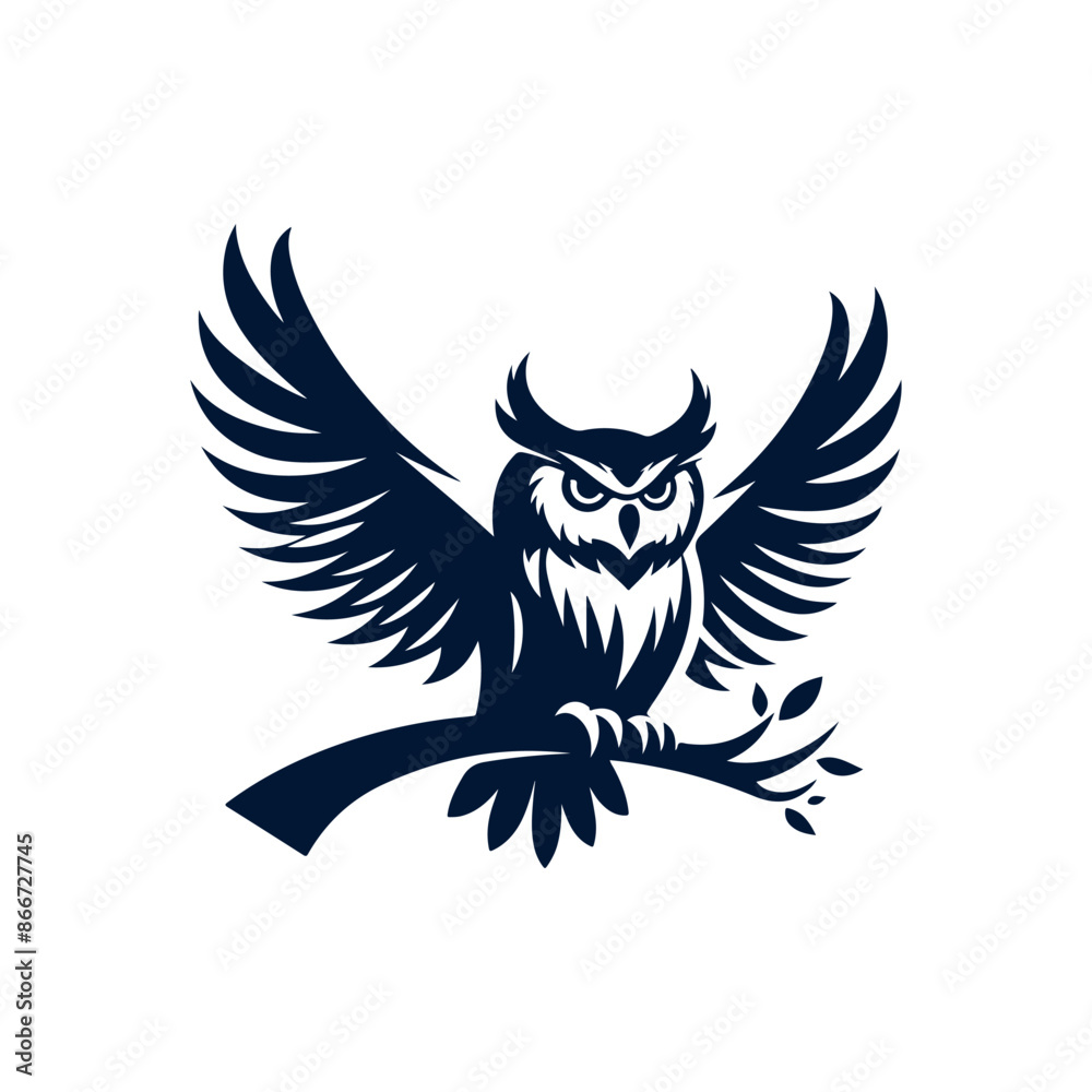 Obraz premium vector Owl silhouette design illustration template