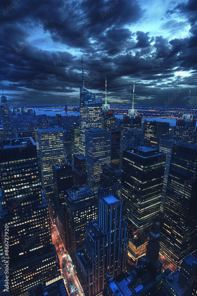 Fototapeta premium Skyline at nighttime