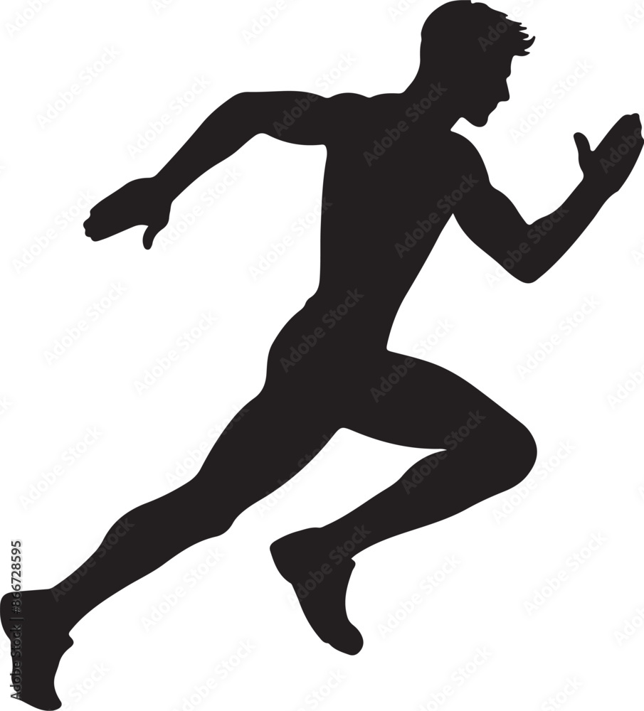 Male athlete running fast isolated on white background Male athlete running fast isolated on white background