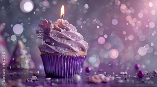 The purple birthday cupcake photo