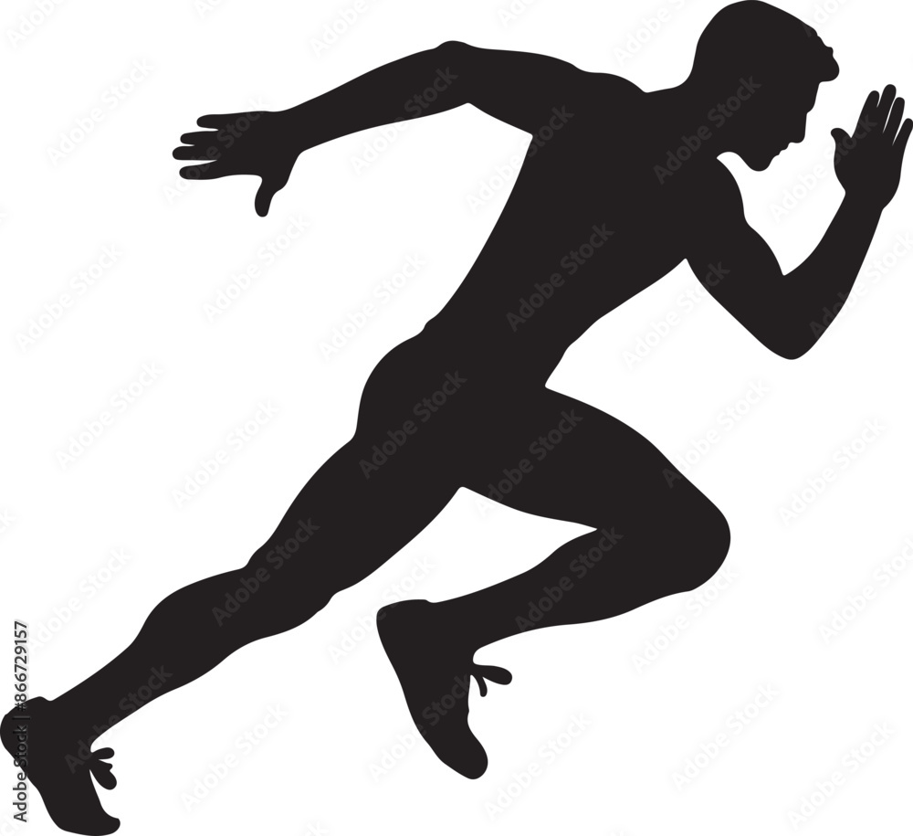Fototapeta premium Male athlete running fast isolated on white background
