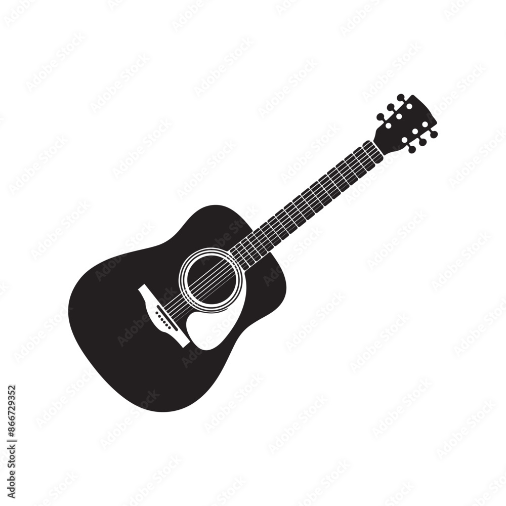 Fototapeta premium Guitar Silhouette Vector Illustration