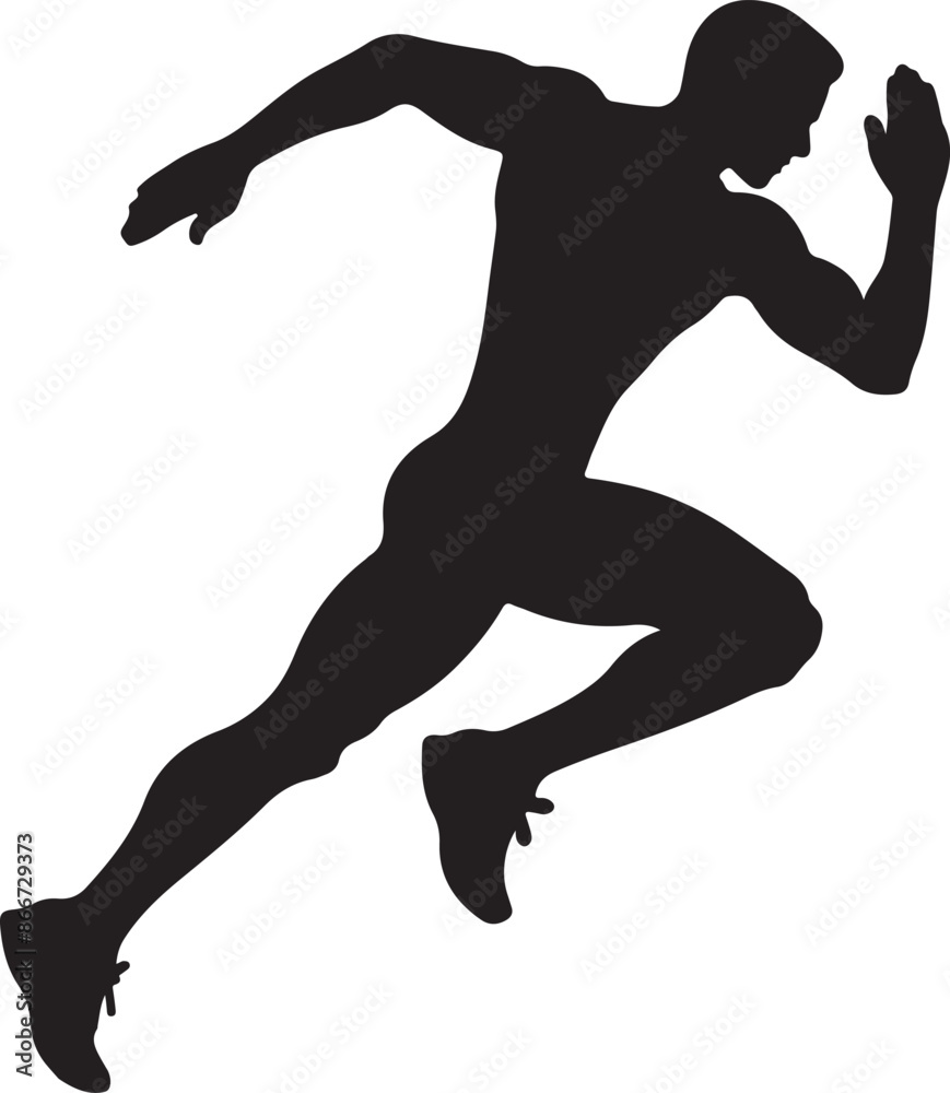 Male athlete running fast isolated on white background Male athlete running fast isolated on white background