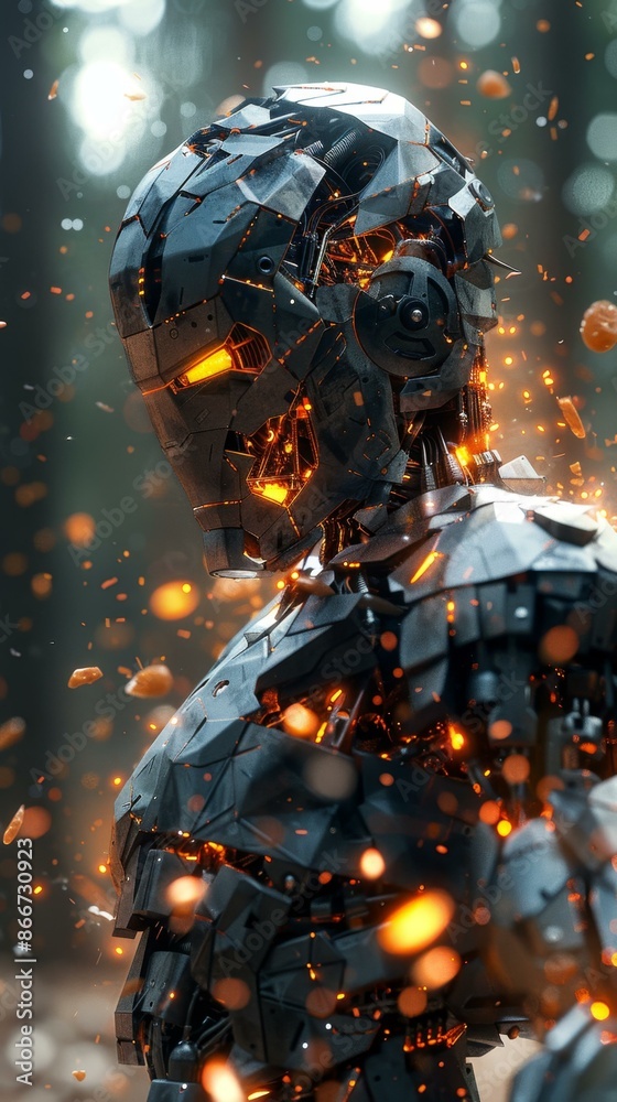 Futuristic Robot in the Woods Futuristic Robot in the Woods