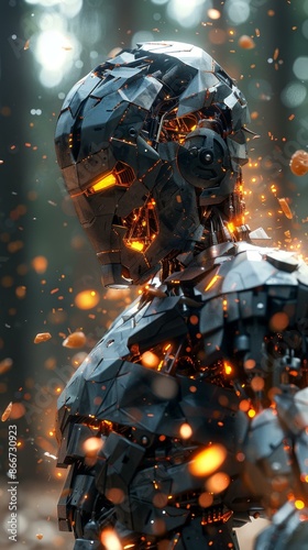 Futuristic Robot in the Woods © Gayan