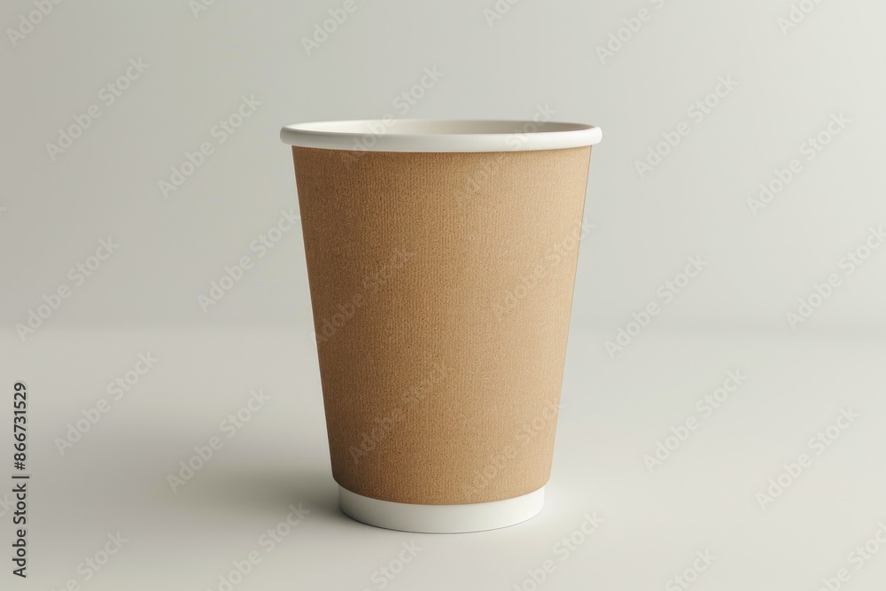 A simple brown paper cup with a white lid, suitable for holding small items or beverages A simple brown paper cup with a white lid, suitable for holding small items or beverages
