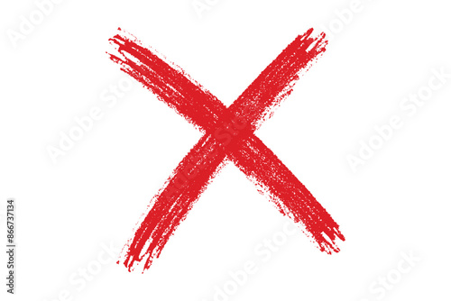 Grunge red cross x letter vector illustration design element