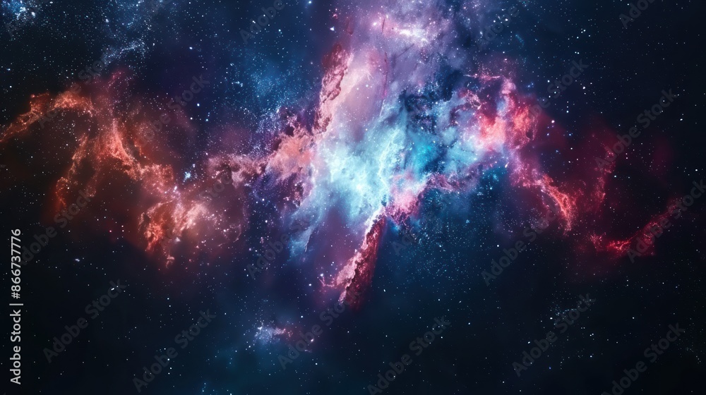 Fototapeta premium Cosmic Nebula with Vibrant Colors