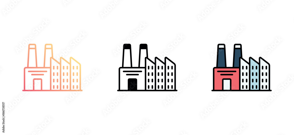 Factory icon design with white background stock illustration Factory icon design with white background stock illustration