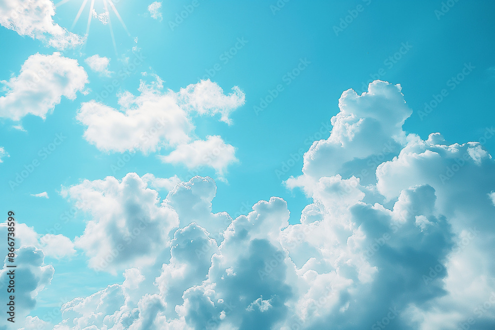 Blue Sky with White Clouds on Summer Day Blue Sky with White Clouds on Summer Day