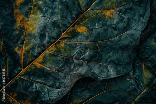 a close-up of a black spot diseased rose leaf. The most dangerous disease that affects roses is called Diplocarpon rosae, a fungus that infects the leaves and drastically lowers plant vigor. photo