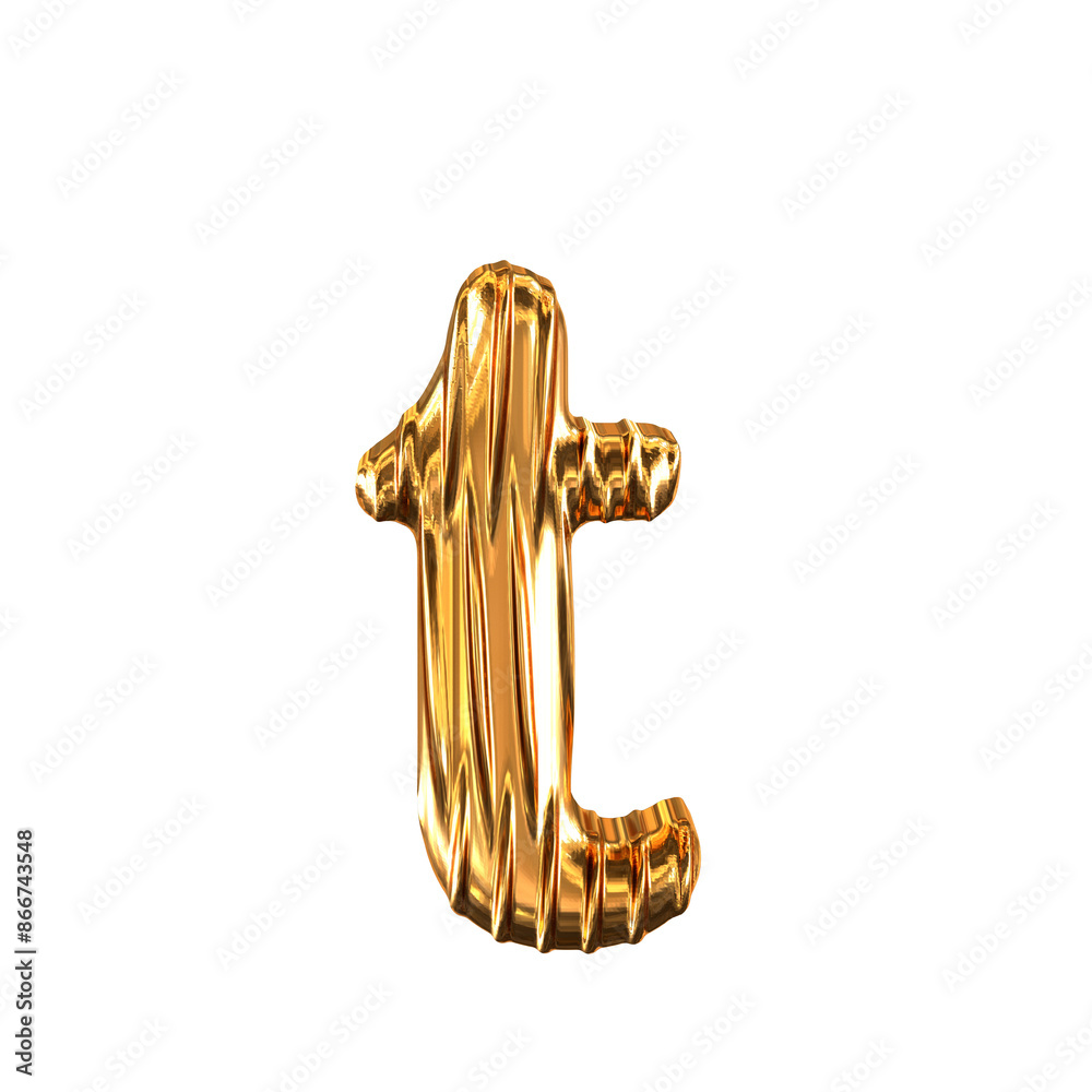 Fluted gold letter t Fluted gold letter t