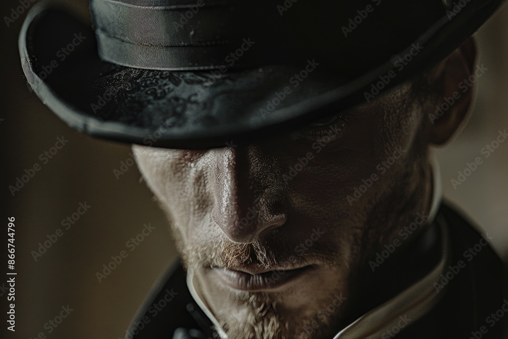 A formal gentleman dressed in black, perfect for official events or vintage-inspired photography