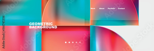 Circle triangle geometric web site page template. Vector Illustration For Wallpaper, Banner, Background, Card, Book Illustration, landing page