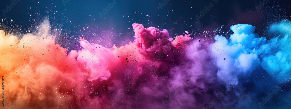 Color powder splash rainbow background paint holi smoke colour abstract ...