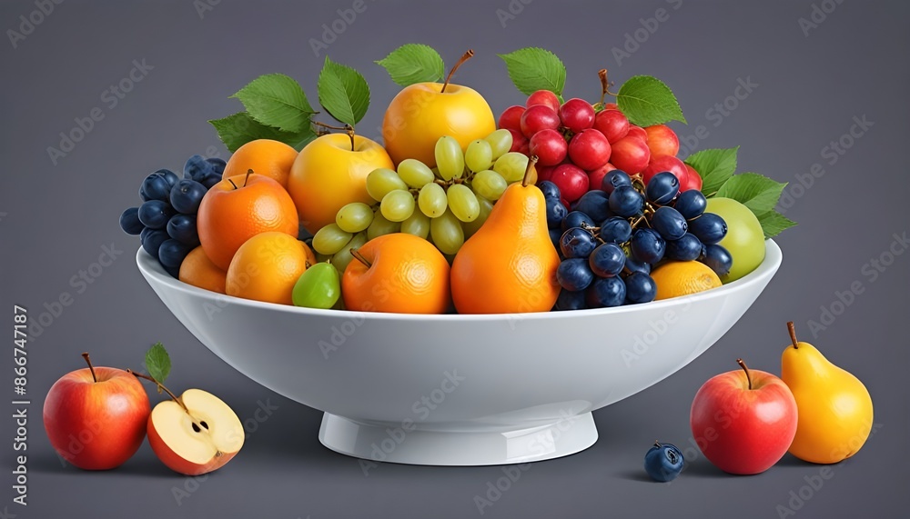Vector Fruit Bowl Illustration Vector Fruit Bowl Illustration