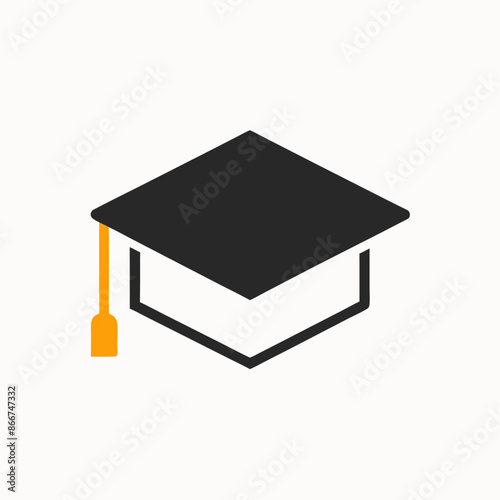 Mortarboard icon, education symbol flat design vector illustration isolated white background (13)