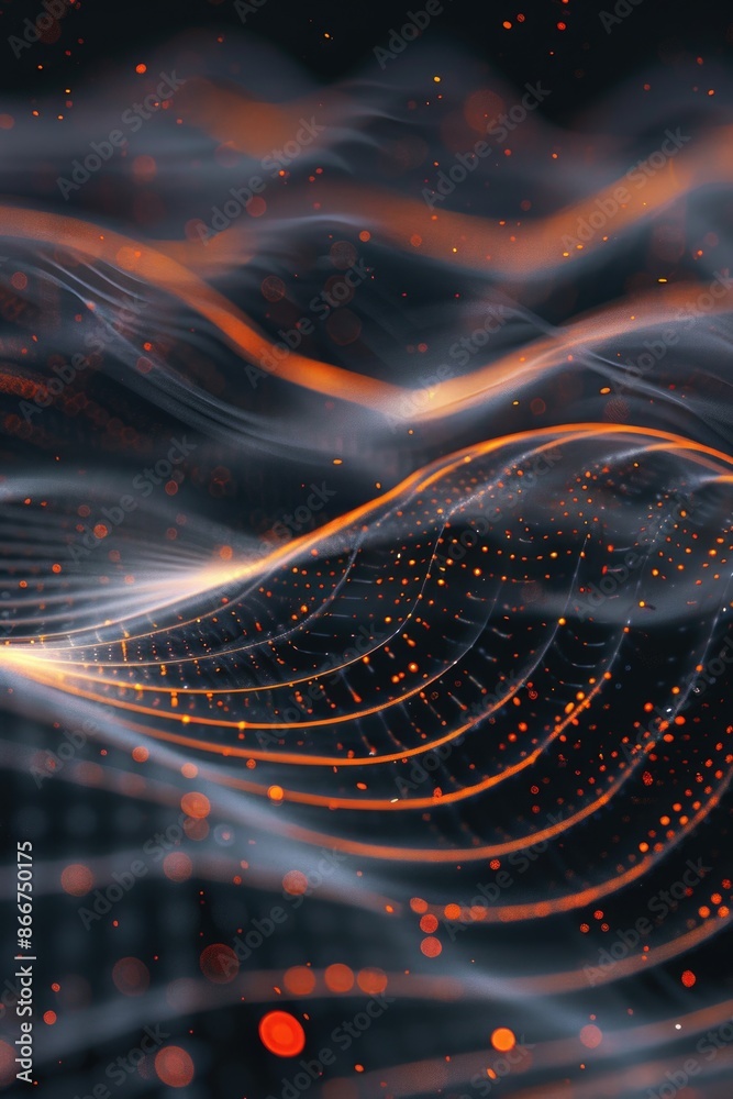 Close-up shot of orange lights on a dark, black background Close-up shot of orange lights on a dark, black background