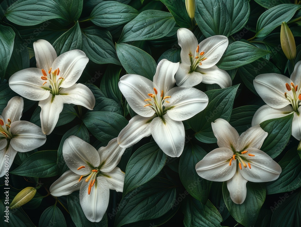 An elegant text box framed by white lilies and dark green leaves. An elegant text box framed by white lilies and dark green leaves.
