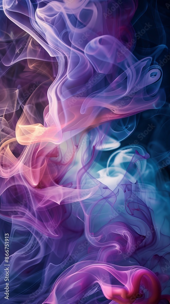 Colorful abstract smoke art with purple and blue hues Colorful abstract smoke art with purple and blue hues