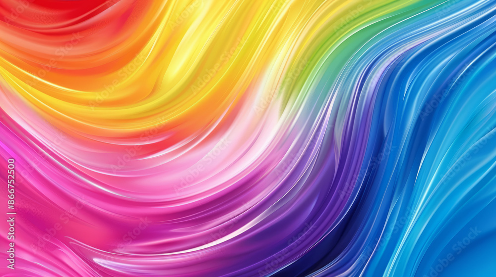 Obraz premium rainbow background with vibrant colors. rainbow waves abstract colorful background.