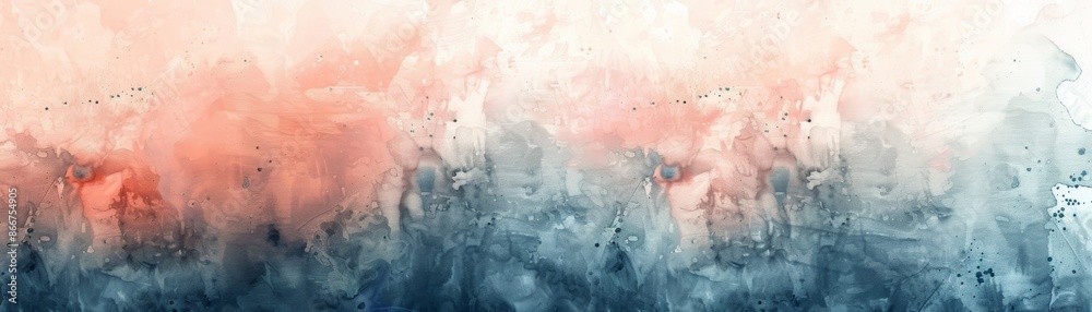Fototapeta premium Abstract watercolor background with soft pink and blue tones.
