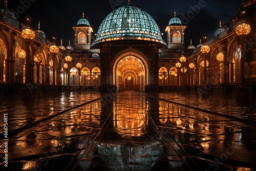 Morocco made the Royal Palace of Faz (give Batha), a historical palace and museum., generative IA photo