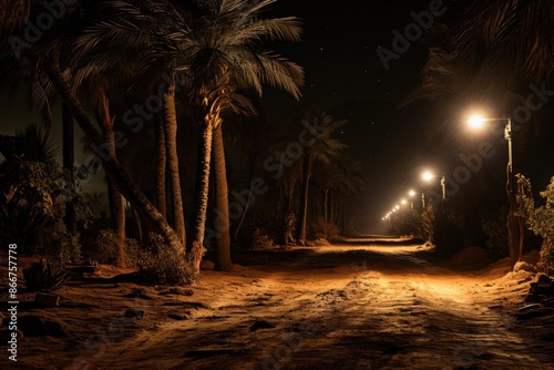 Abu Dabi, the United Arab Emirates, the Desert Park (Desert Park), with flora and desert fauna., generative IA photo