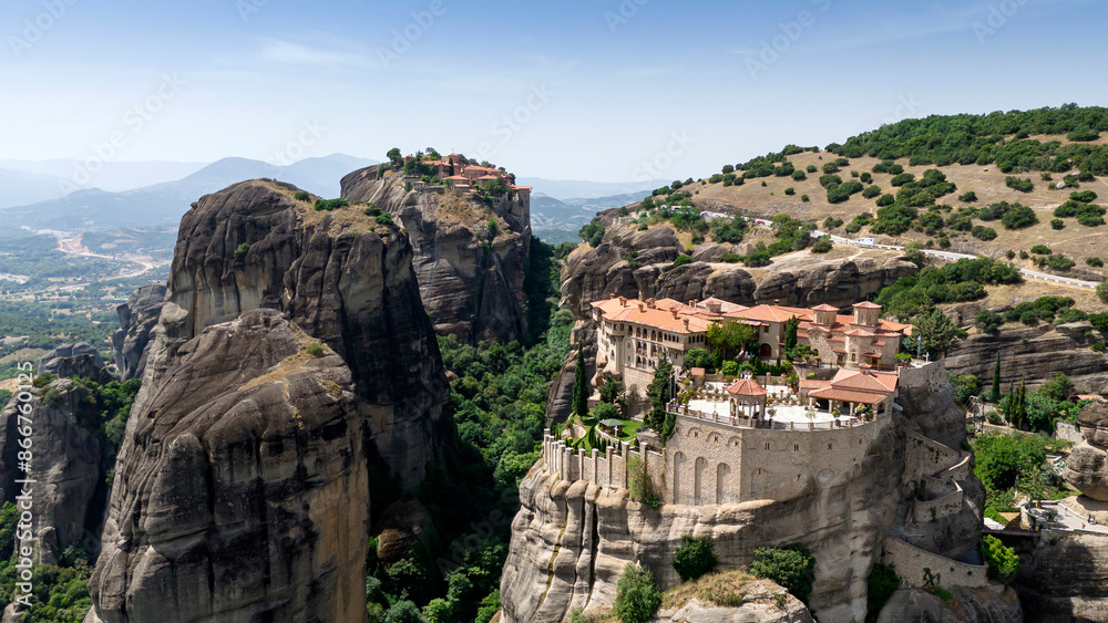 The Meteora - important rocky monasteries complex in Greece. The Meteora - important rocky monasteries complex in Greece.