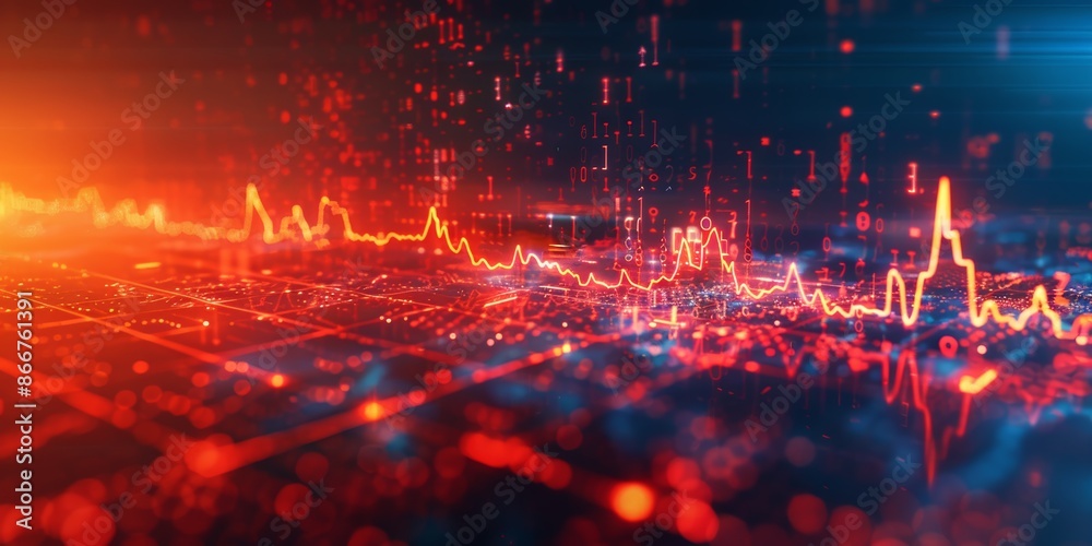 Modern medical background with a glowing red ECG line Modern medical background with a glowing red ECG line