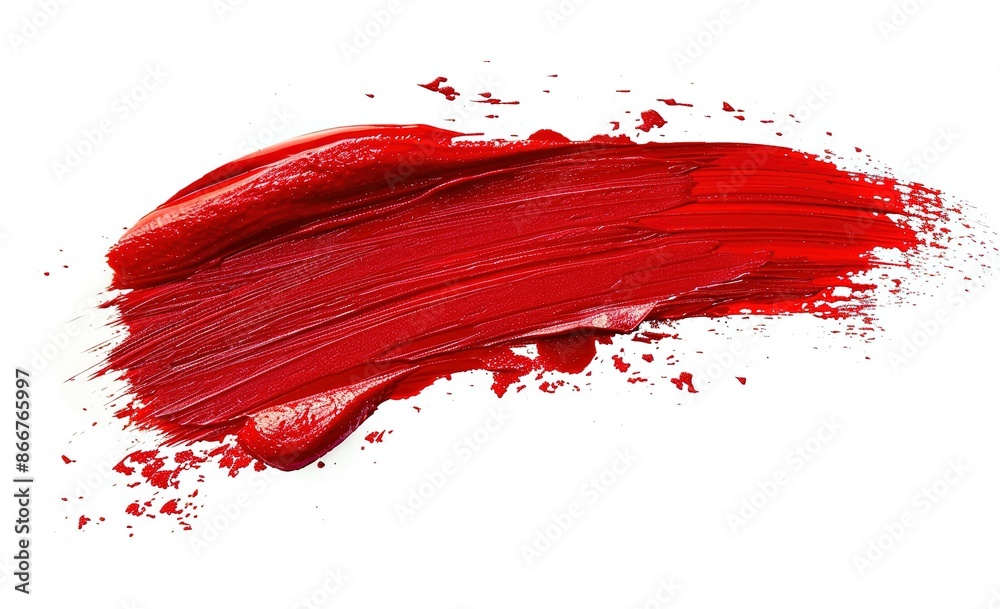 Smear of red paint. Swatch of lipstick in red color with glossy texture. Ideal for design projects, advertising and artistic concepts. Smear of red paint. Swatch of lipstick in red color with glossy texture. Ideal for design projects, advertising and artistic concepts.