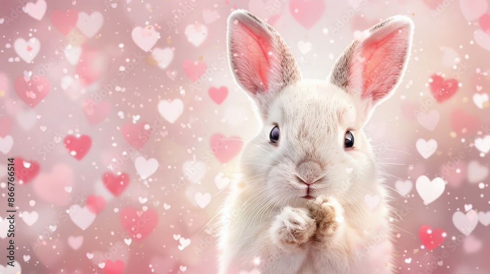Valentine's Day card cute animal illustration