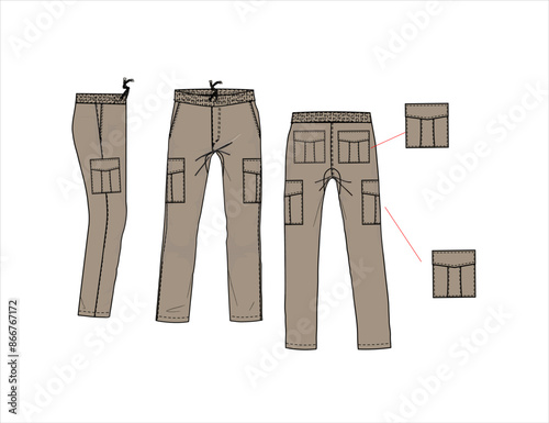 Calça bolso faca e bolso cargo adventure