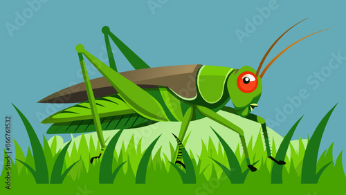 grasshopper on the grass