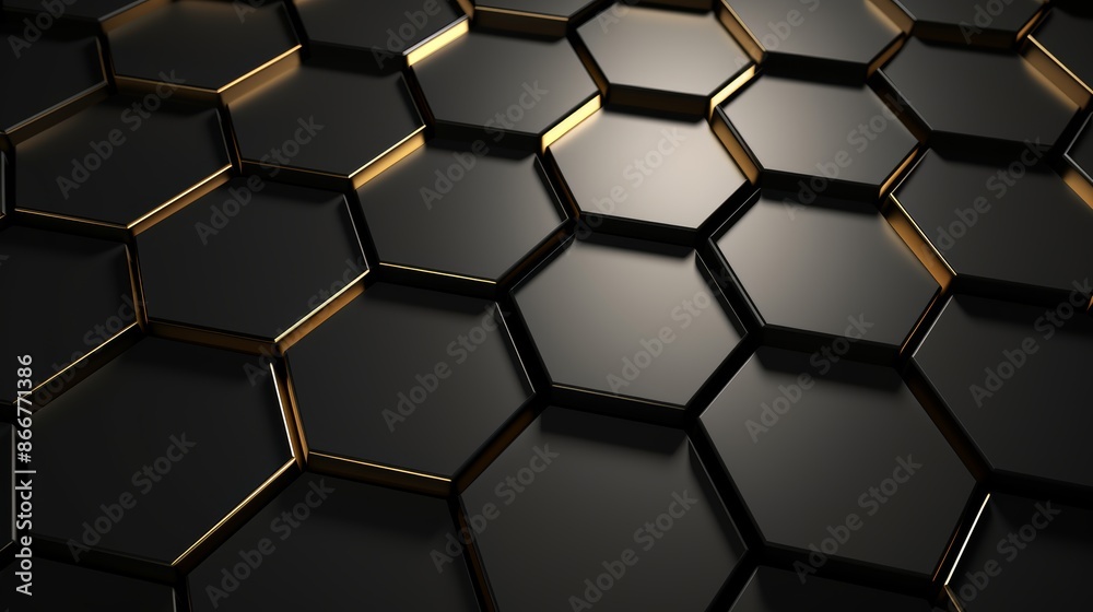 Ai generated abstract black hexagons 3d pattern background for modern design projects Ai generated abstract black hexagons 3d pattern background for modern design projects