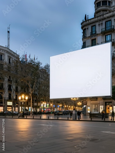 A Blank Canvas in Barcelonas Twilight