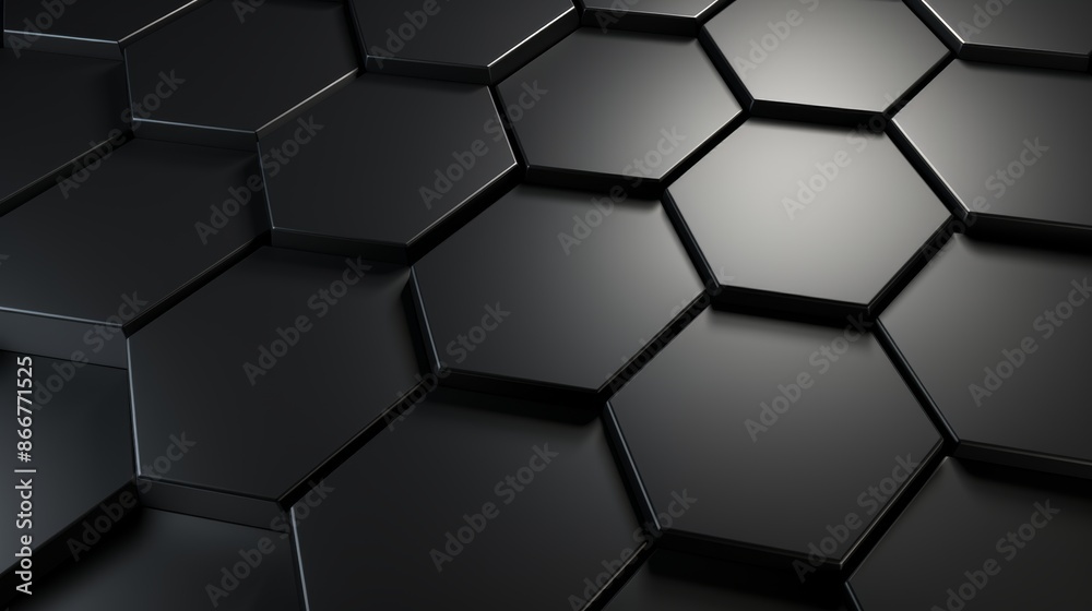 Futuristic 3d black hexagonal pattern in ai generated design concept for digital backgrounds Futuristic 3d black hexagonal pattern in ai generated design concept for digital backgrounds
