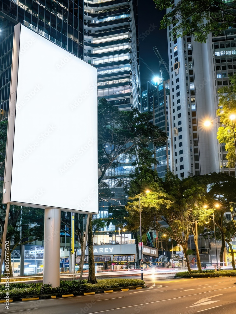 Cityscape Canvas: A Blank Billboard in the Heart of Singapore Cityscape Canvas: A Blank Billboard in the Heart of Singapore