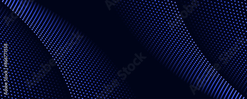 Abstract dot wave line with moving particles on background . Digital cyberspace, Big data analytics, 3d rendering, machine learning, and predictive analytics.