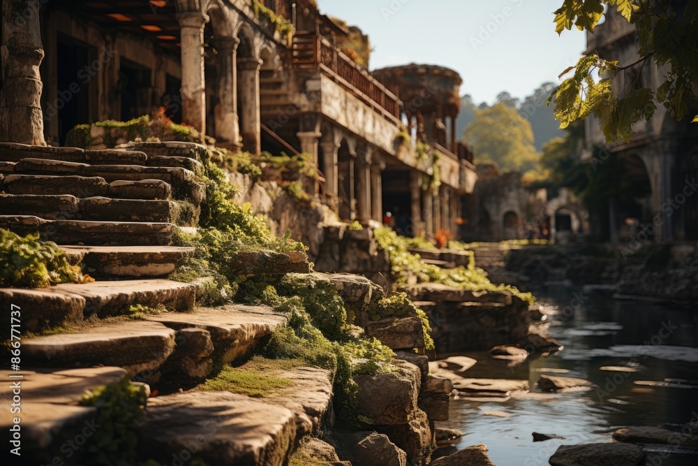 Manavgat, Türkiye, the ruins of Seleucia, an old city nearby., generative IA Manavgat, Türkiye, the ruins of Seleucia, an old city nearby., generative IA