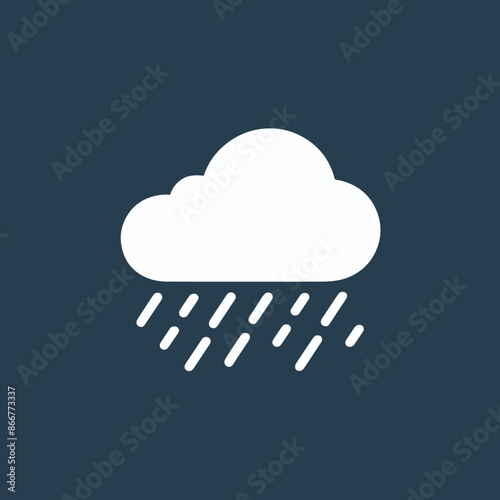 Cloud with Rain isolated realistic vector icon