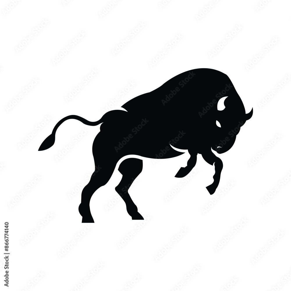 Bison silhouette logo icon vector