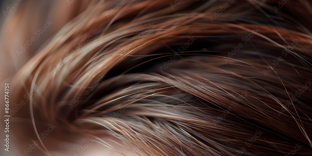 Blurred image of brown hair strands obscuring background and features. Concept Hair Photography, Creative Blur, Portrait Style, Abstract Elements